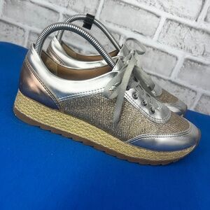 |•BAKERS•| bks Espadrille Sneakers Silver & Rose Gold Size 9